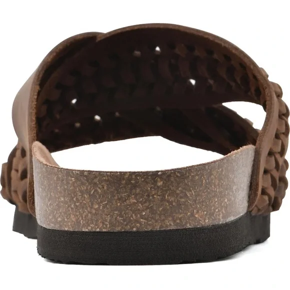 NIB WHITE MOUNTAIN Women’s Leather ‘Harding’ Footbed Sandal in Brown - Sz 6 - Picture 5 of 6